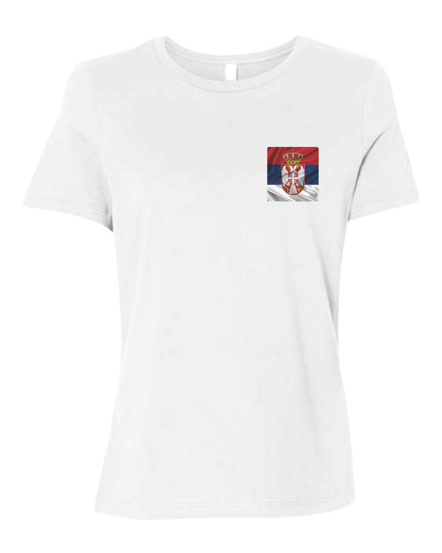 Bela Ženska Majica - Zastava Srbije