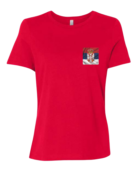 Crvena Ženska Majica - Zastava Srbije